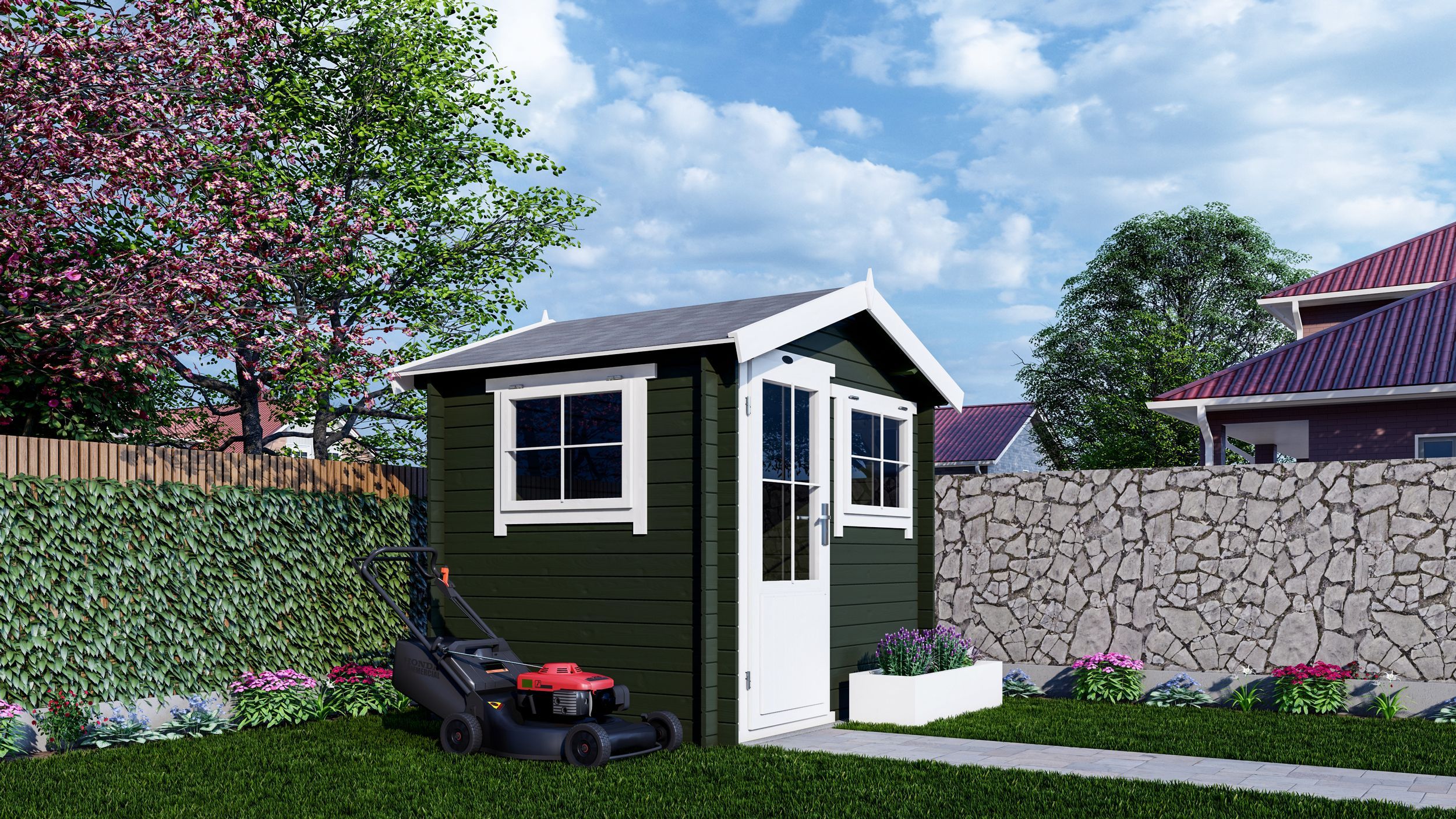 Foto der Interflex Blockhütte 2520 - gestrichen