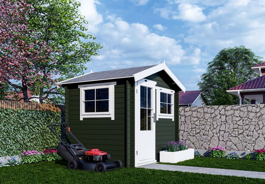 Interflex Blockhütte 2520 - exterieur gecoat Foto von Interflex Blockhütte 2520 - exterieur gecoat
