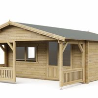 Foto van Interflex blokhut met veranda 5x5+2