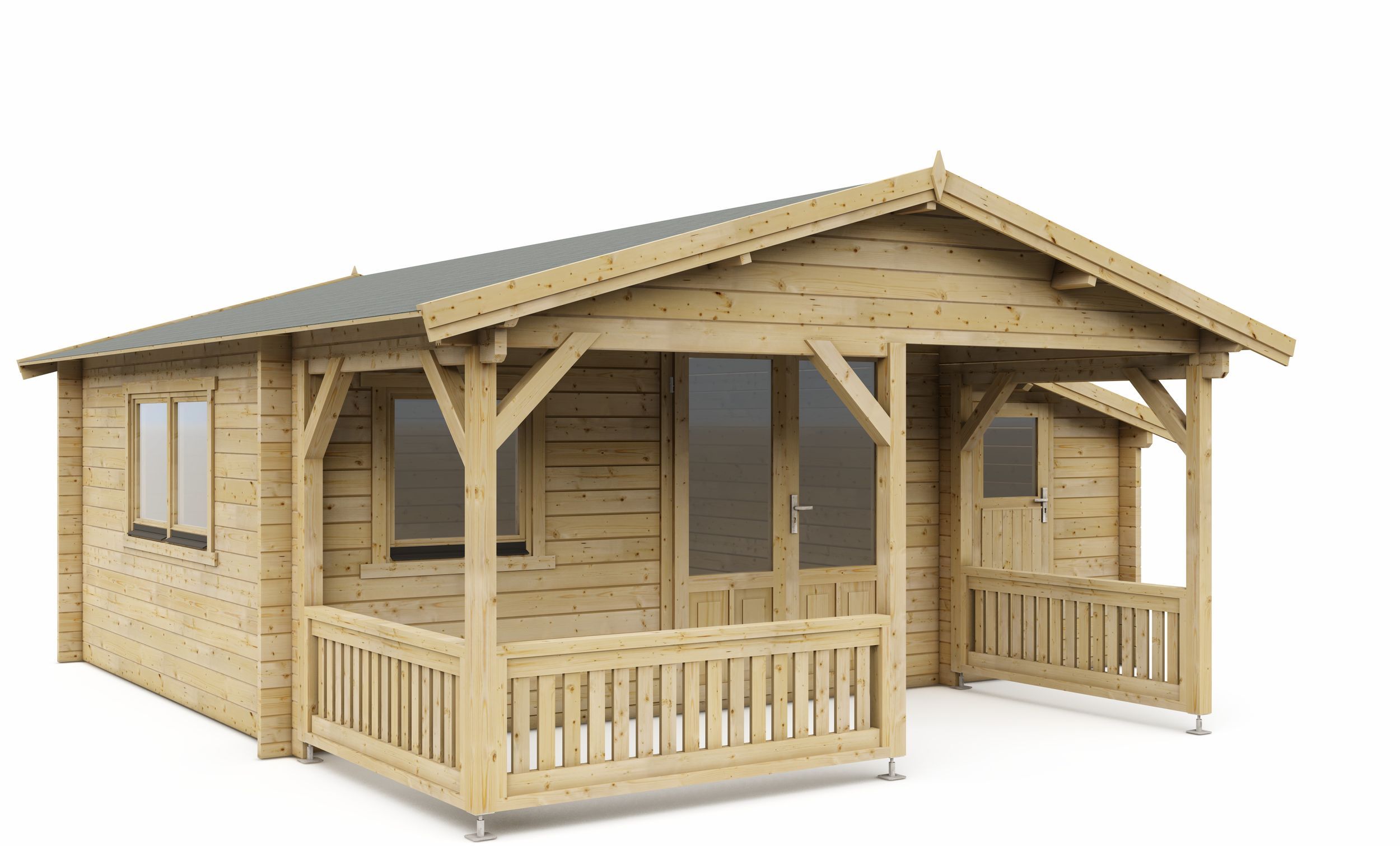 Foto van Interflex Blokhut 4x4+2 Z - Geïmpregneerd