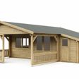 Foto van Interflex blokhut met veranda 5x4+3 Z - geïmpregneerd