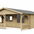 Foto van Interflex blokhut met veranda 5x5+2 - geïmpregneerd