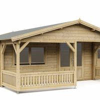 Foto van Interflex blokhut met veranda 5x5+2 Z - geïmpregneerd