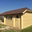 Foto von Interflex Blockhütte Krüppelwalmdach W4x4+3A