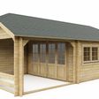 Foto von Interflex Blockhütte Krüppelwalmdach W4x3+3A