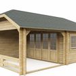 Foto von Interflex Blockhütte Krüppelwalmdach W4x3+3