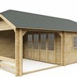 Foto von Interflex Blockhütte Krüppelwalmdach W4x4+3