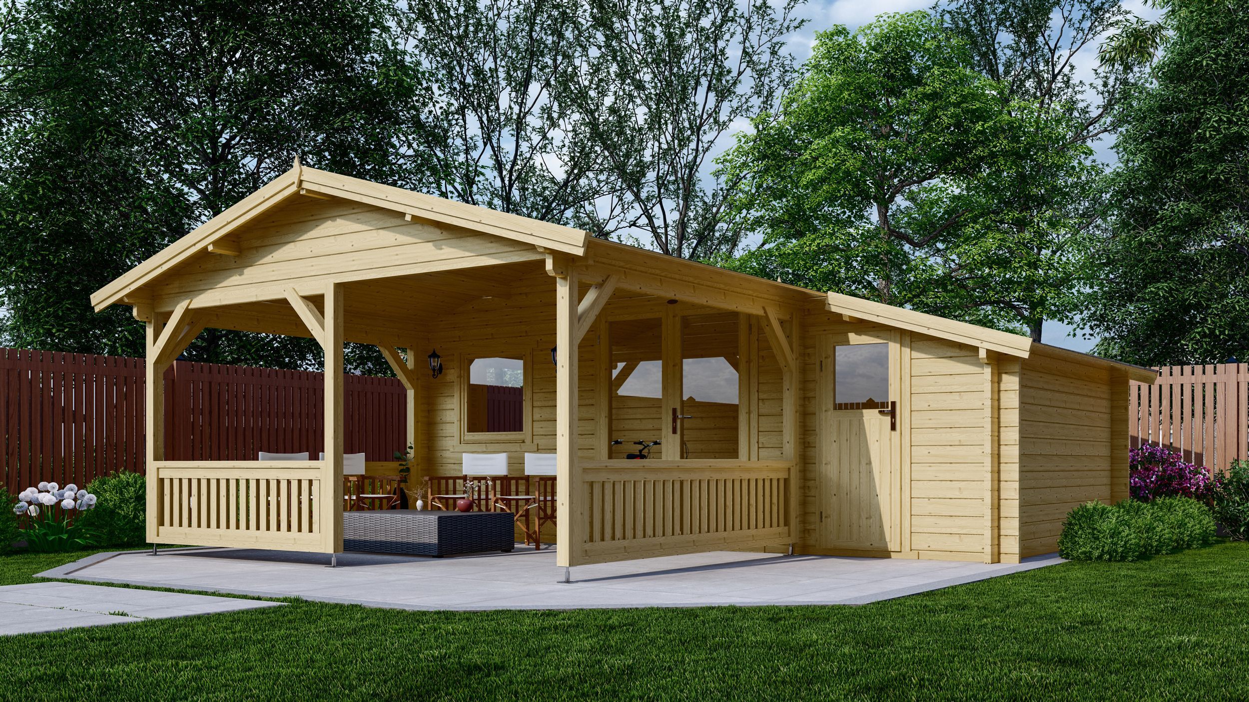 Foto van Interflex Blokhut 4x3+3 Z - Geverfd