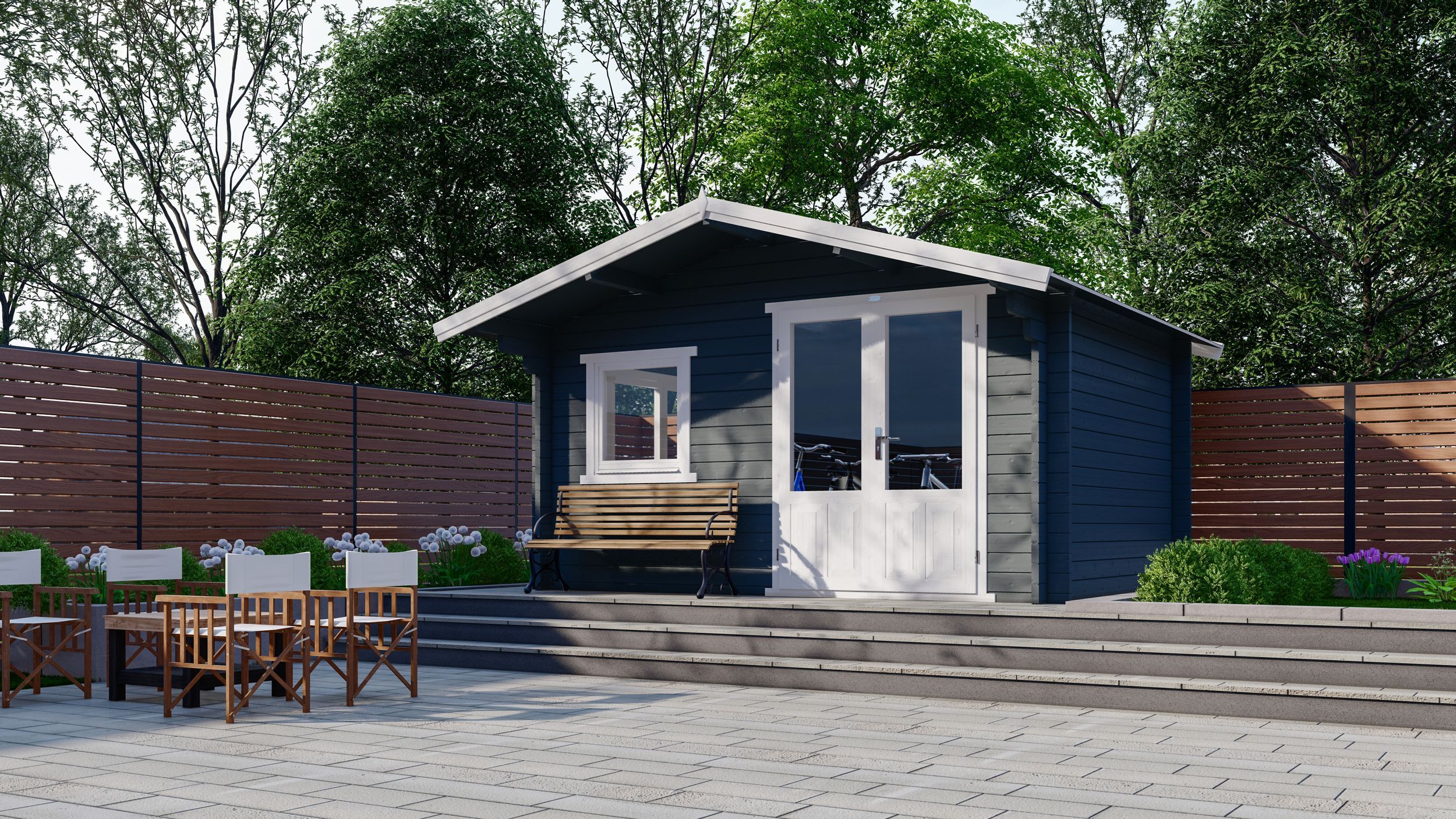 Foto van Interflex blokhut 4x3 - geverfd