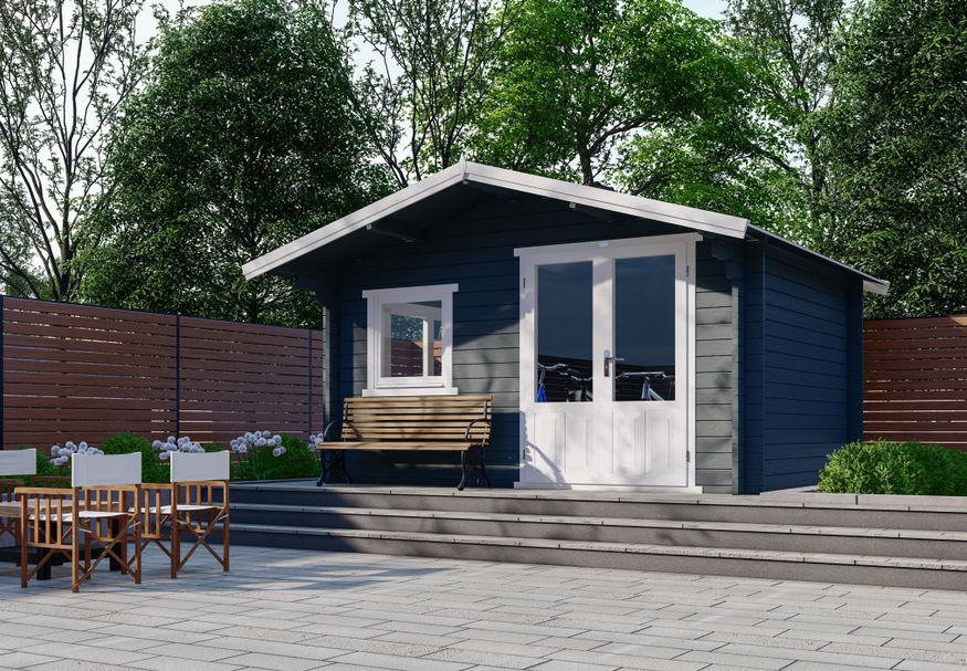 Interflex blokhut 4x3 - exterieur gecoat Foto van Interflex blokhut 4x3 - exterieur gecoat