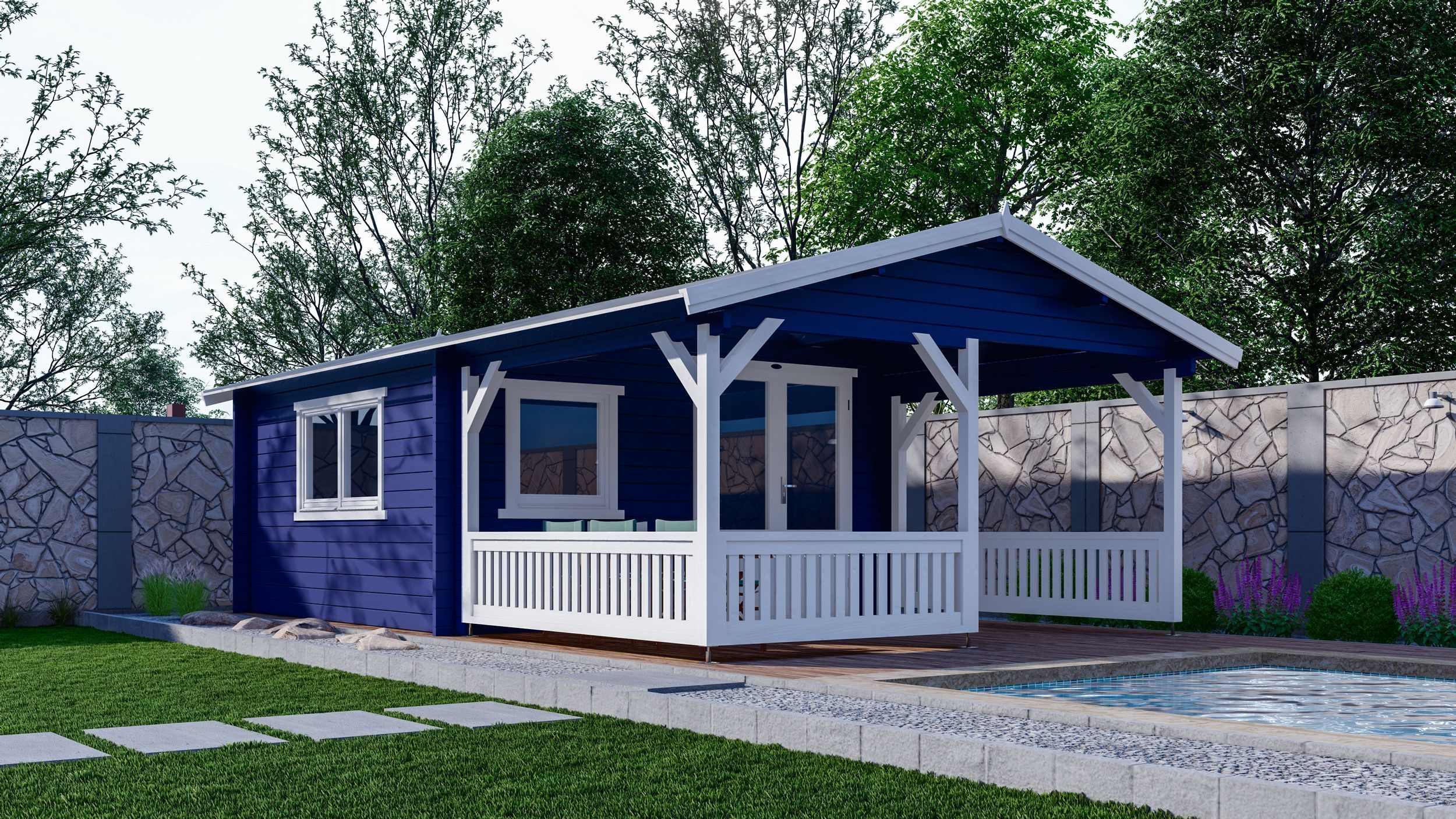 Foto van Interflex Blokhut 4x4+3 - Geverfd