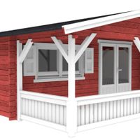 Foto der Interflex Blockhütte mit Terrasse 5x4+3 - gestrichen