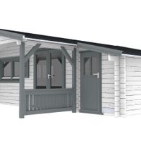Foto van Interflex blokhut met veranda 5x4+2 Z - geverfd