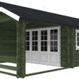 Foto van Interflex blokhut wolfskap W4x3+3A - exterieur gecoat