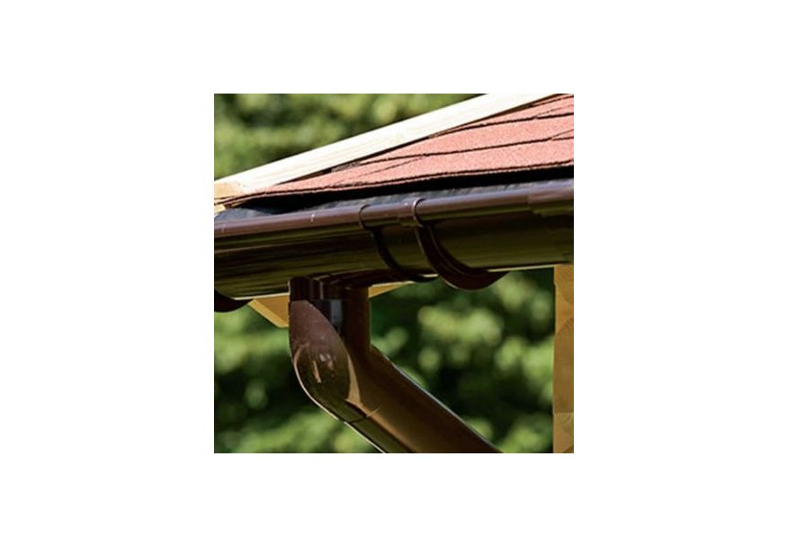 Interflex PVC Dachrinnenset braun für 3830L* Foto von Interflex PVC Dachrinnenset braun für 3830L*