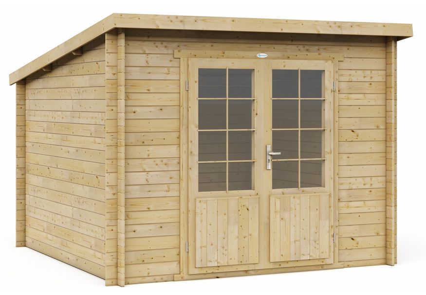 Interflex Blockhütte 3030 L - Imprägniert Foto von Interflex Blockhütte 3030 L - Imprägniert