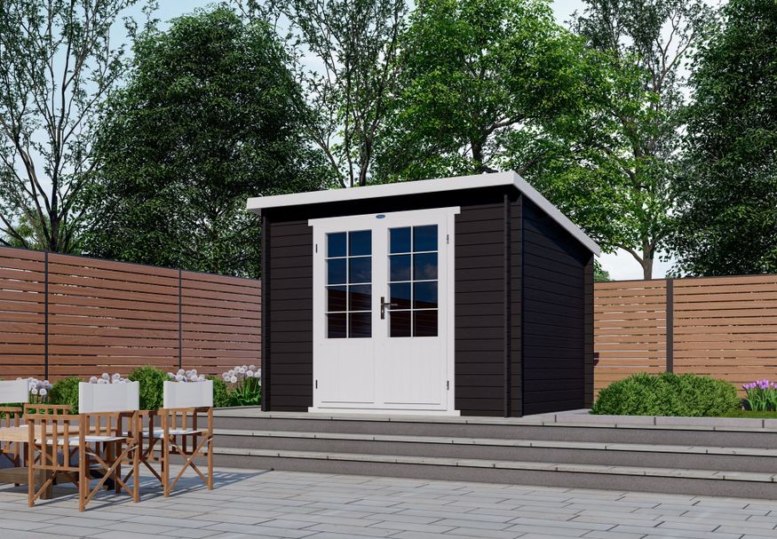 Interflex blokhut 3025 L - exterieur gecoat Foto van Interflex blokhut 3025 L - exterieur gecoat