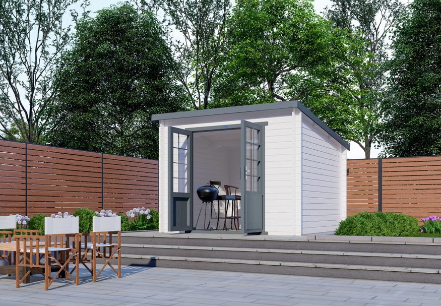Interflex blokhut 3030 L - exterieur gecoat Foto van Interflex blokhut 3030 L - exterieur gecoat