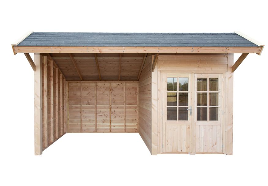 CarpGarant Kapschuur met berging 500x300 cm Foto van CarpGarant Kapschuur met berging 500x300 cm