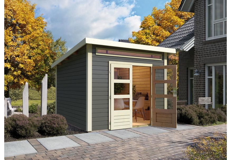 Karibu Kandern 6 tuinhuis - terragrijs (82989) Foto van Karibu Kandern 6 tuinhuis - terragrijs (82989)