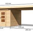 Foto von Karibu Kandern 6 Gartenhaus mit Anbaudach 320 cm (82999)