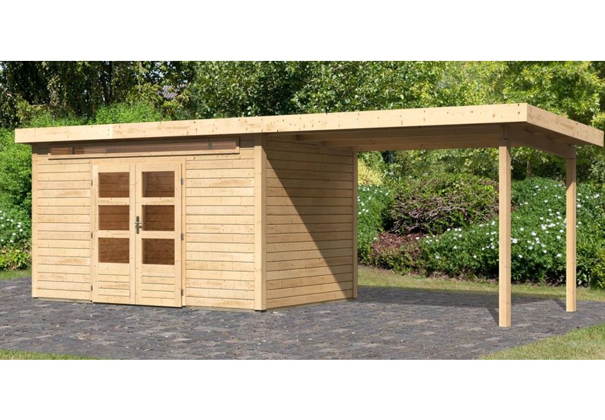 Karibu Kandern 7 Gartenhaus mit Anbaudach 320 cm (83003) Foto von Karibu Kandern 7 Gartenhaus mit Anbaudach 320 cm (83003)