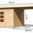 Foto von Karibu Kandern 7 Gartenhaus mit Anbaudach 320 cm (83003)