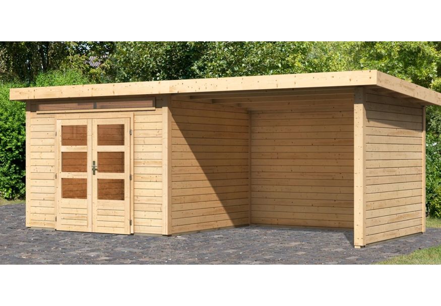 Karibu Kandern 6 tuinhuis met overkapping 320 cm - zij en achterwand (83000) Foto van Karibu Kandern 6 tuinhuis met overkapping 320 cm - zij en achterwand (83000)