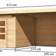 Foto van Karibu Kandern 6 tuinhuis met overkapping 320 cm - zij en achterwand (83000)