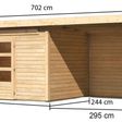 Foto von Karibu Kandern 7 Gartenhaus mit Anbaudach 320 cm - Seite und Rückwand (83004)