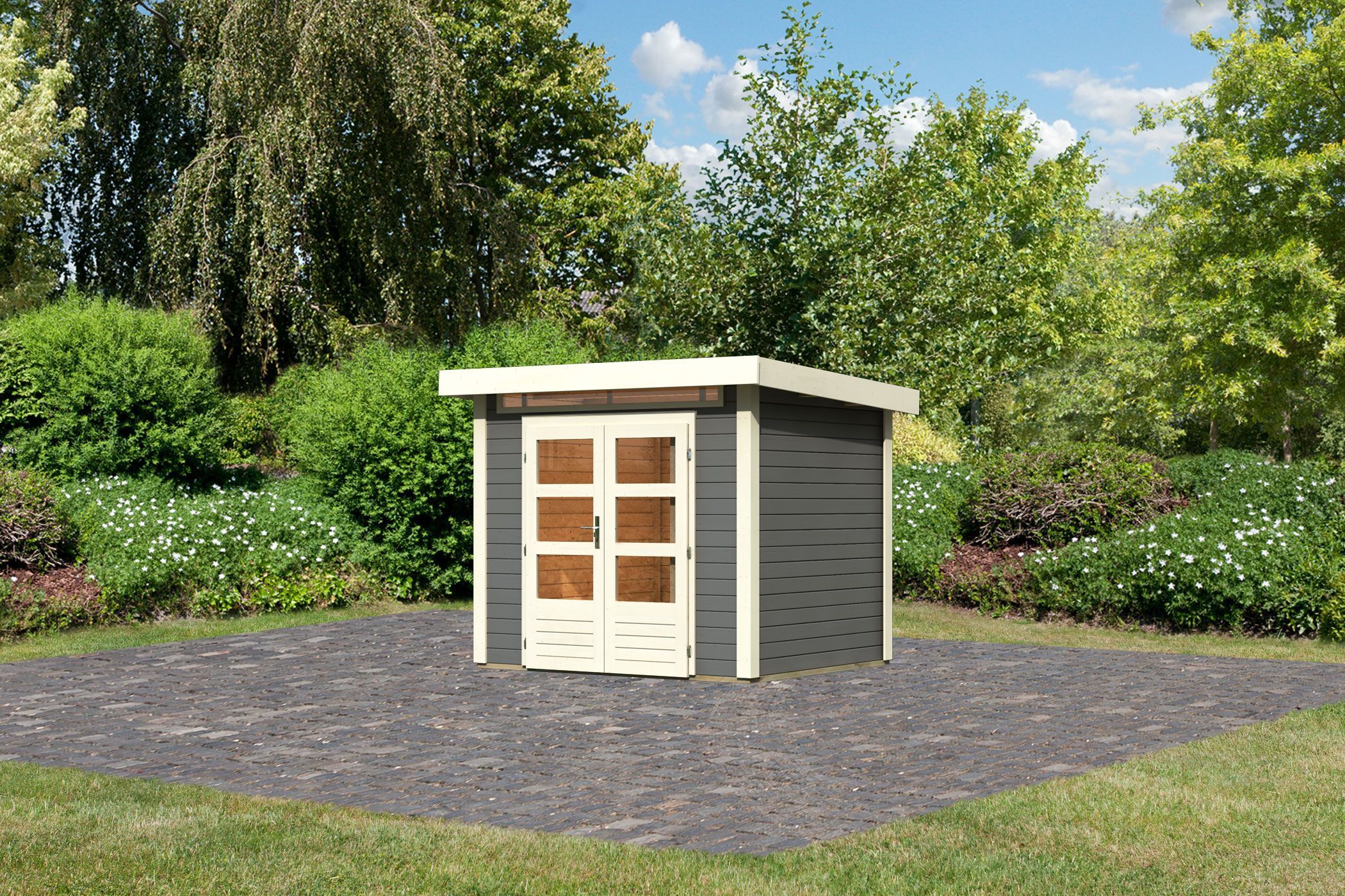 Foto van Karibu 9226 Kandern 2 tuinhuis - terragrijs