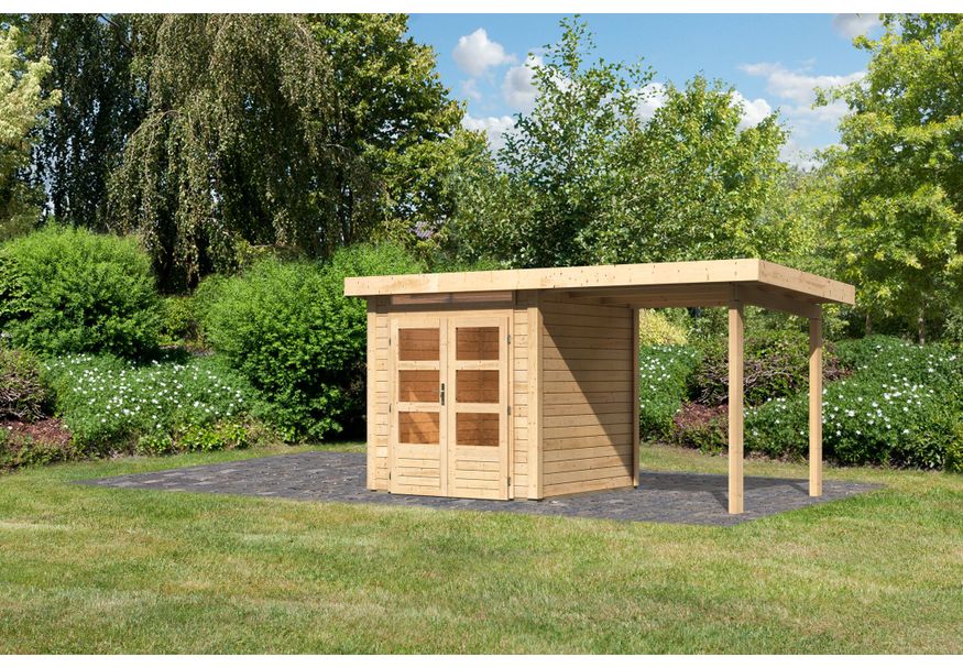 Foto von Karibu Kandern 1 Gartenhaus mit Anbaudach 235 cm (97807)