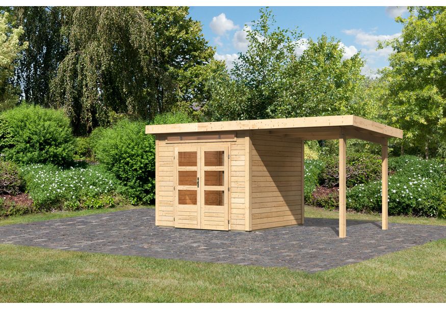 Karibu Kandern 3 Gartenhaus mit Anbaudach 235 cm (97811) Foto von Karibu Kandern 3 Gartenhaus mit Anbaudach 235 cm (97811)