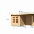 Foto von Karibu Kandern 1 Gartenhaus mit Anbaudach 235 cm - Rückwand (23607)