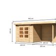 Foto von Karibu Kandern 2 Gartenhaus mit Anbaudach 235 cm - Rückwand (23610)