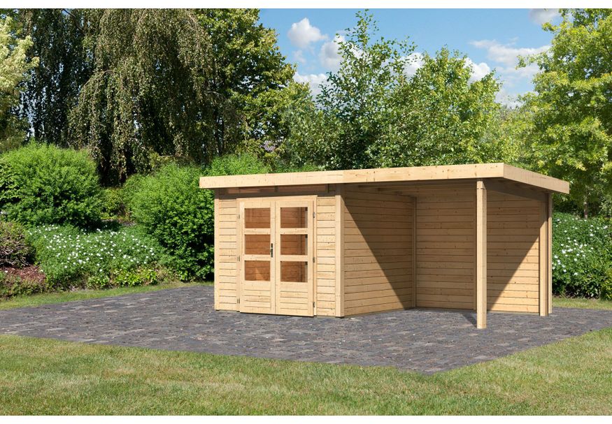 Karibu Kandern 3 Tuinhuis met overkapping 235 cm - achterwand (23612) Foto van Karibu Kandern 3 Tuinhuis met overkapping 235 cm - achterwand (23612)