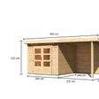 Foto von Karibu Kandern 3 Gartenhaus mit Anbaudach 235 cm - Rückwand (23612)