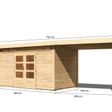 Foto von Karibu Kandern 9 Gartenhaus mit Anbaudach 320 cm (9251)