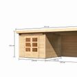 Foto von Karibu Kandern 6 Gartenhaus mit Anbaudach 320 cm - Rückwand (9240)