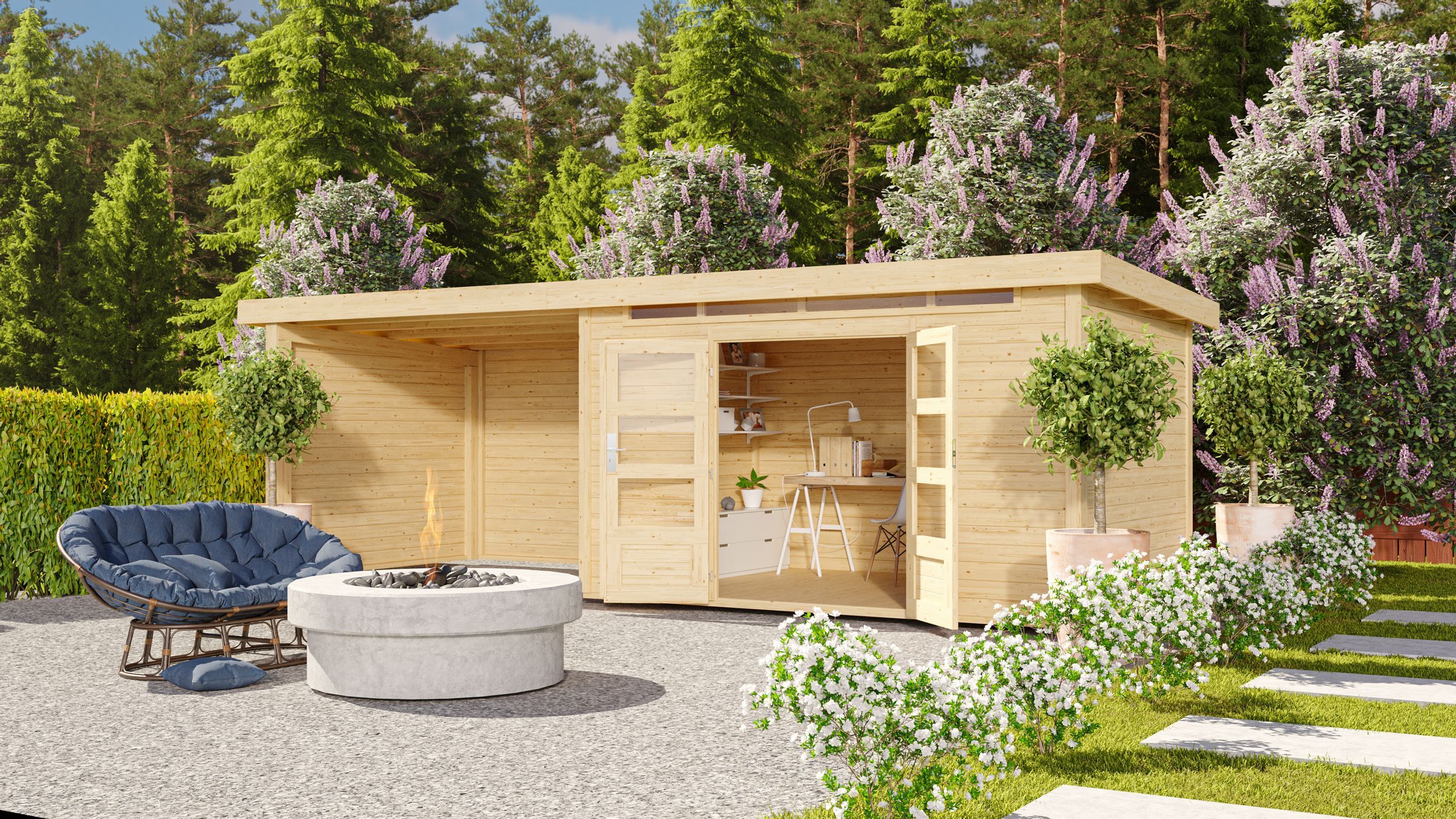 Foto van Karibu 9248 Kandern 7 tuinhuis met overkapping