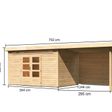 Foto von Karibu Kandern 7 Gartenhaus mit Anbaudach 320 cm - Rückwand (9248)