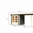 Foto von Karibu Kandern 1 Gartenhaus mit Anbaudach 235 cm - terragrau (97808)