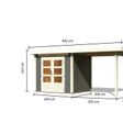 Foto von Karibu Kandern 2 Gartenhaus mit Anbaudach 235 cm - terragrau (97810)