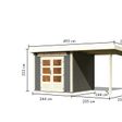 Foto von Karibu Kandern 3 Gartenhaus mit Anbaudach 235 cm - terragrau (97812)