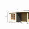 Foto von Karibu Kandern 1 Gartenhaus mit Anbaudach 235 cm - Rückwand - terragrau (23608)