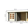 Foto von Karibu Kandern 2 Gartenhaus mit Anbaudach 235 cm - Rückwand - terragrau (23611)