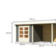 Foto von Karibu Kandern 3 Gartenhaus mit Anbaudach 235 cm - Rückwand - terragrau (23613)