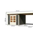 Foto von Karibu Kandern 6 Gartenhaus mit Anbaudach 320 cm - terragrau (9239)