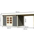 Foto van Karibu Kandern 7 tuinhuis met overkapping 320 cm - terragrijs (9247)