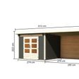 Foto van Karibu Kandern 6 tuinhuis met overkapping 320 cm - zij en achterwand - terragrijs (9242)